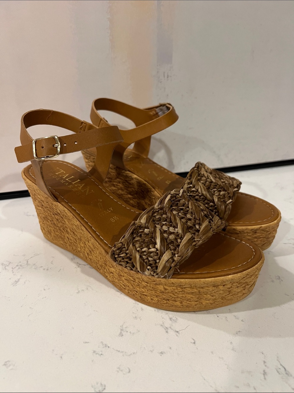Italian Shoemakers brown heeled sandals size 8.5